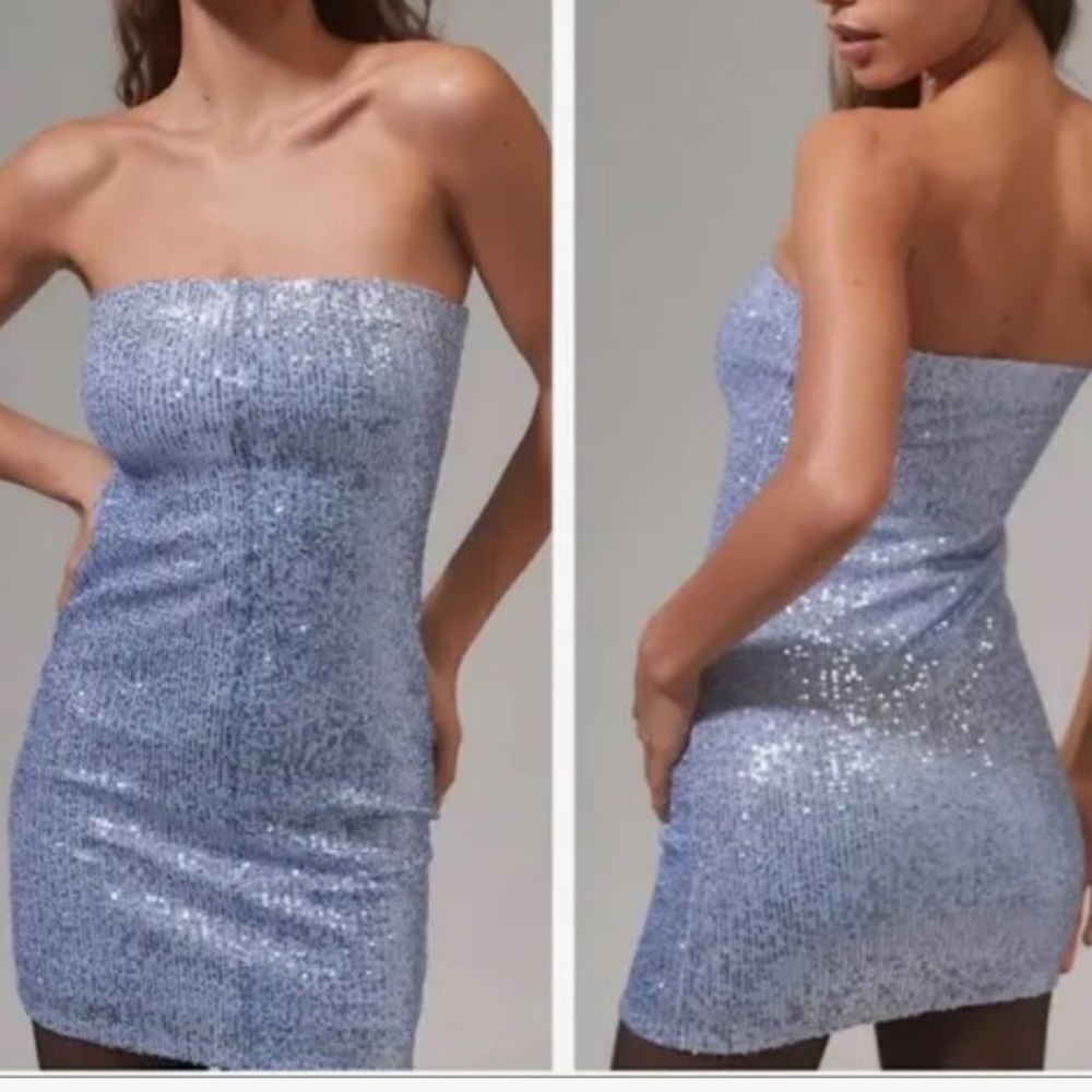 Urban Outfitters - Ariel Sequin‎ Bodycon Tube Dress Blue M NWT